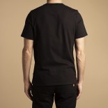 T-shirt Romain col rond noir manches courtes