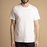 T-shirt Romain col rond blanc manches courtes