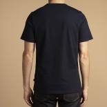 T-shirt Romain col rond bleu manches courtes
