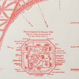 Affiche plan original de la Tour Eiffel (détails)