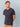 T-shirt Romain maille piquée col rond bleu chiné manches courtes