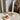 Bougeoir rond blanc cerclage orange