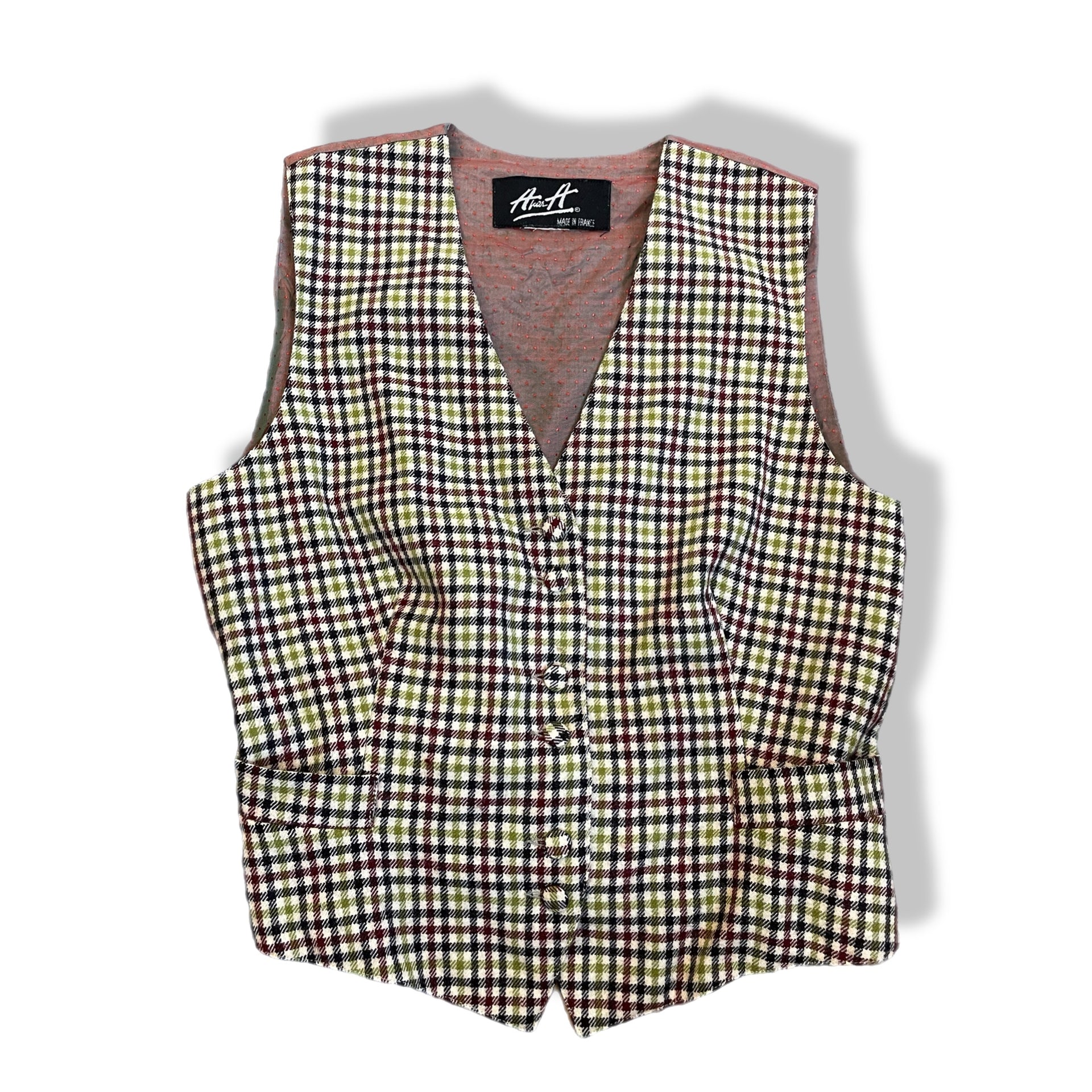 gilet a carreau Gilet à carreaux vintage made in France par A par A – L